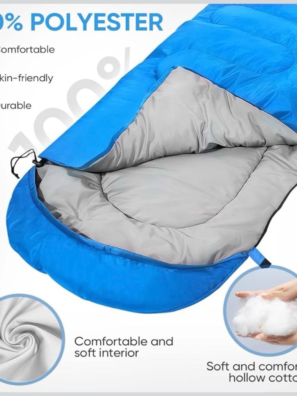 Camping sleeping bags, 3 pack - Picture 4 of 10